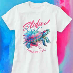 Slidin' Through Life Red-eared Slider Turtle T-Shirt