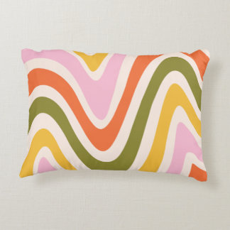 Sliding 70s Swirls Accent Pillow