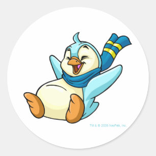 Sliding blue Bruce Classic Round Sticker