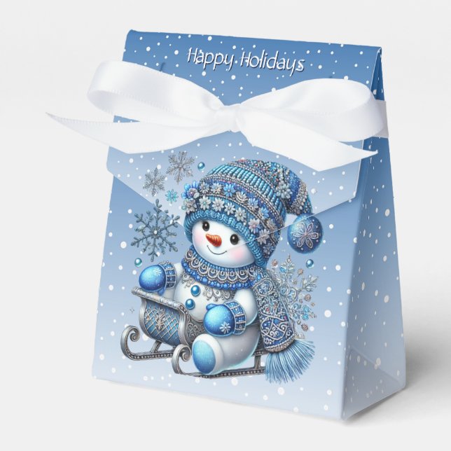 Sliding Snowman Christmas Holiday Gift Box (Front Side)