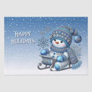 Sliding Snowman Christmas Holiday Tissue Paper