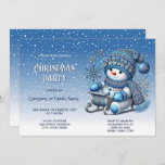 Sliding Snowman Christmas Party Invitation<br><div class="desc">Beautiful Sliding Snowman Christmas Party Invitation</div>