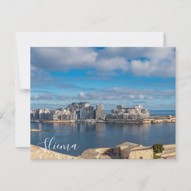  Sliema harbour and skyscrapers in Malta (Front)