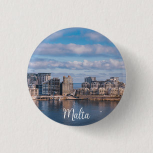 Sliema harbour and skyscrapers in Malta 3 Cm Round Badge