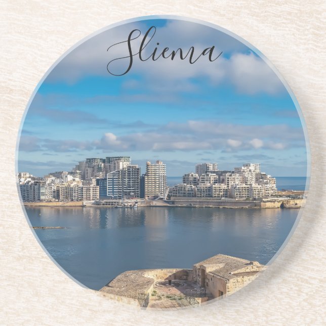  Sliema harbour and skyscrapers in Malta Coaster (Front)