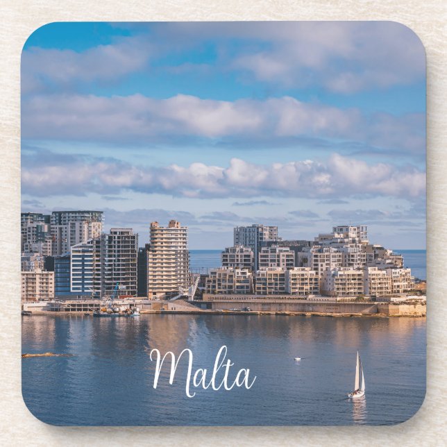 Sliema harbour and skyscrapers in Malta Coaster (Front)