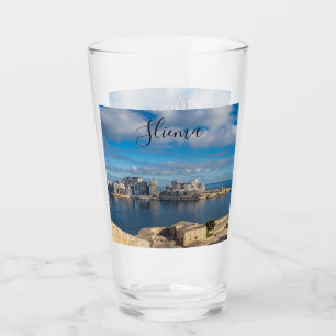  Sliema harbour and skyscrapers in Malta Glass