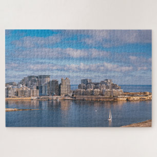 Sliema harbour and skyscrapers in Malta Jigsaw Puzzle