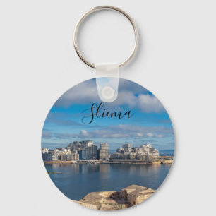  Sliema harbour and skyscrapers in Malta Key Ring