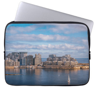 Sliema harbour and skyscrapers in Malta Laptop Sleeve