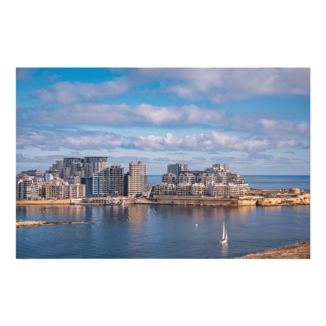 Sliema harbour and skyscrapers in Malta Photo Print (Front)