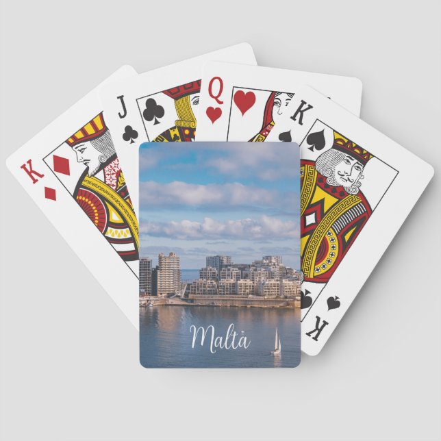 Sliema harbour and skyscrapers in Malta Playing Cards (Back)
