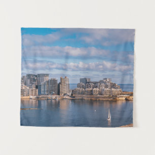 Sliema harbour and skyscrapers in Malta Tapestry