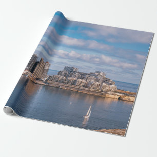 Sliema harbour and skyscrapers in Malta Wrapping Paper