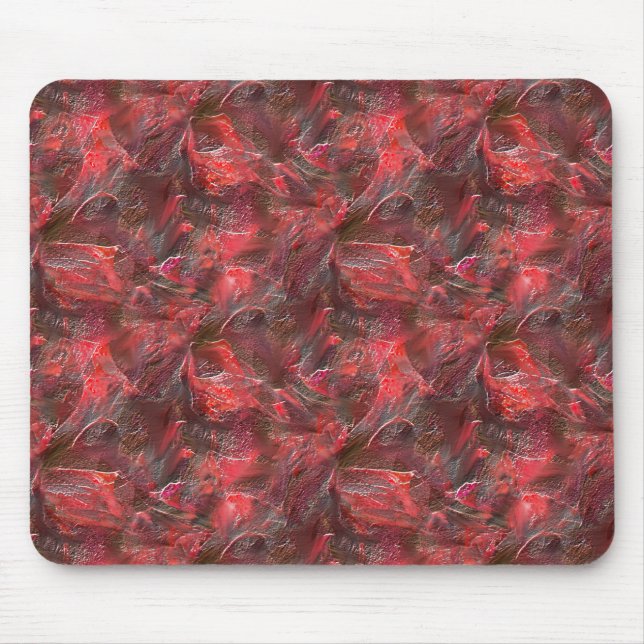 Slight relief in texture plastered with red wax    mouse mat (Front)