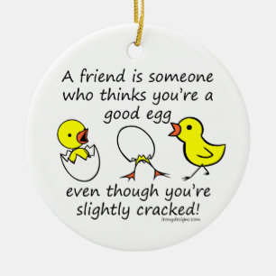 Slightly Cracked Funny Best Friend Saying Ceramic Tree Decoration