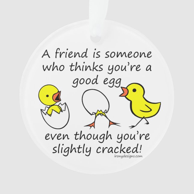 Slightly Cracked Funny Best Friend Saying Ornament (Front)