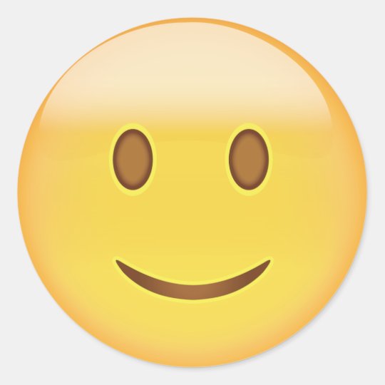 Slightly Smiling Face Emoji Classic Round Sticker Uk