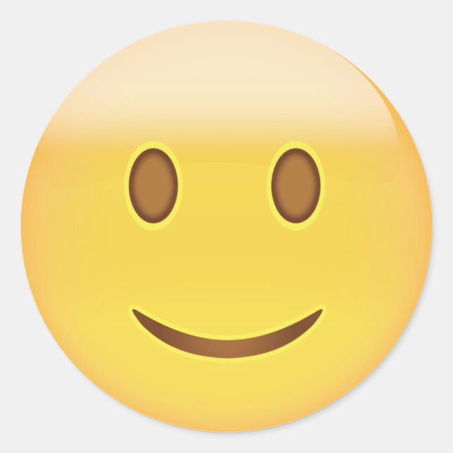 Slightly Smiling Face Emoji Classic Round Sticker (Front)