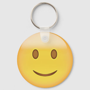 Slightly Smiling Face Emoji Key Ring