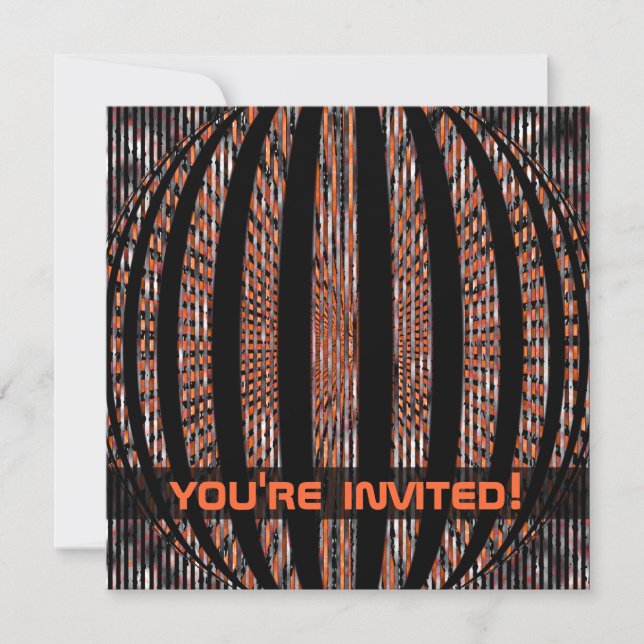 Slightly Spacy Orange Invitation (Front)