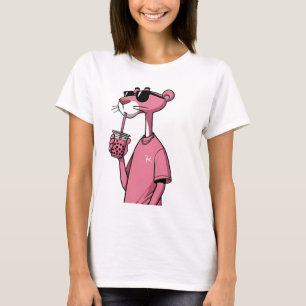 Slightly stretchy fabric, pink tiger design T-Shirt