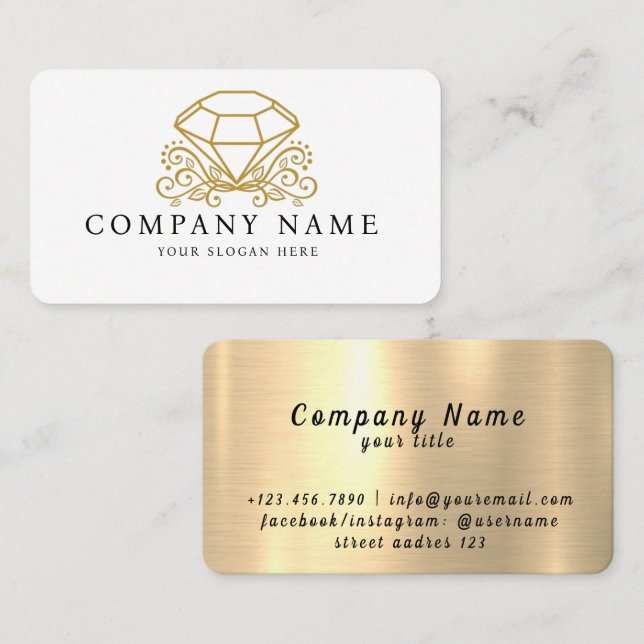 Slim Body Care Diamond Women Spa Beauty Business Card (Front/Back)