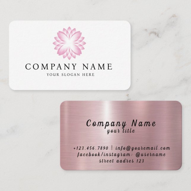 Slim Body Care Lotus Flower Women Spa Beauty Business Card (Front/Back)