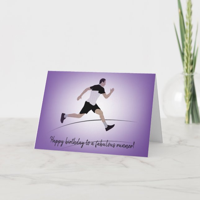 Slim Boy Runner Birthday Card (Front)