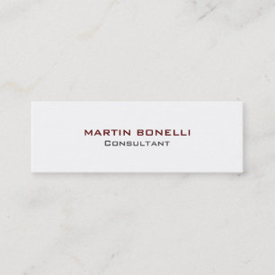 Slim Clean Black White Red Standard Business Card