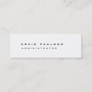 Slim Clean Simple Style Black White Business Card