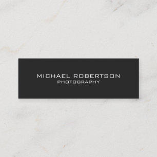 Slim Dark Grey Modern Photographer Business Card
