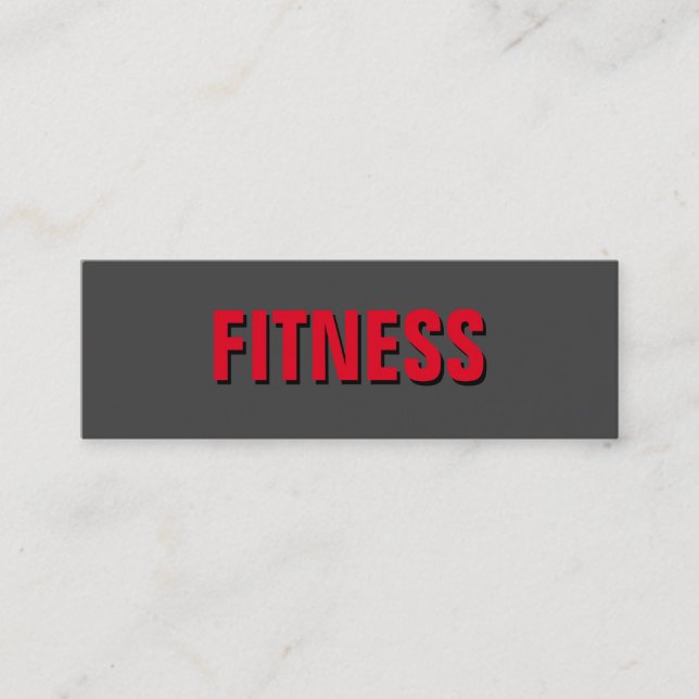 Slim Grey Unique Exclusive Personal Trainer Mini Business Card (Front)