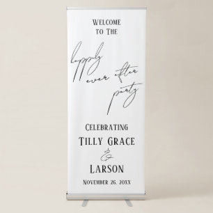 Slim Handwriting Happily Ever After Party Welcome Retractable Banner