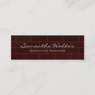 Slim Handwriting Modern Trendy Wall Bricks Mini Business Card