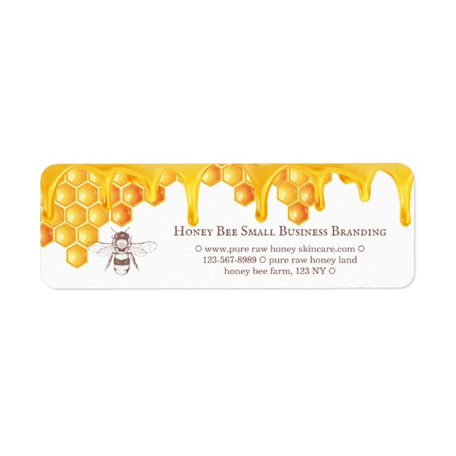 Slim Honey Drip Border Engraved Bee Monogram (Front)