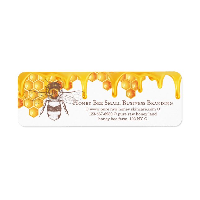 Slim Honey Drip Border Engraved Bee Monogram (Front)