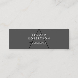 Slim Monogram Plain Grey Trendy Business Card