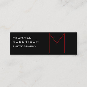 Slim Monogram Plain Photographer Business Card
