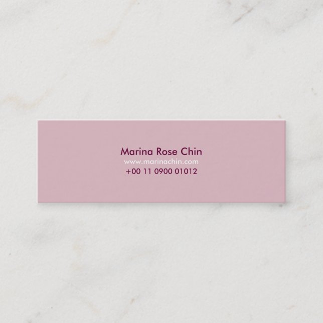 Slim Pink Business Card (Front)