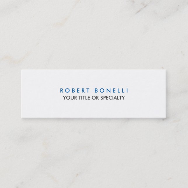 Slim Skinny Grey White Blue Standard Business Card (Front)