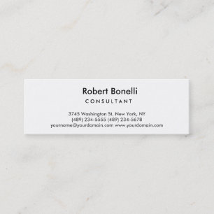 Slim Skinny Plain Modern Consultant Business Card