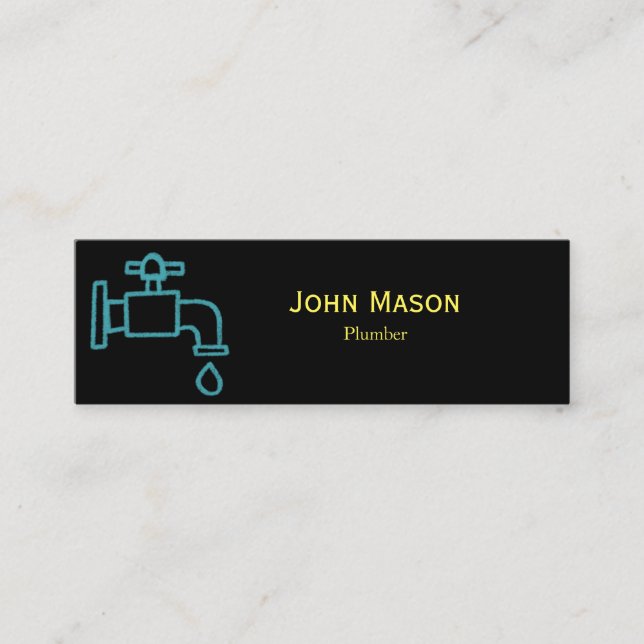 Slim Tap, Simple Plumber Business Card (Front)