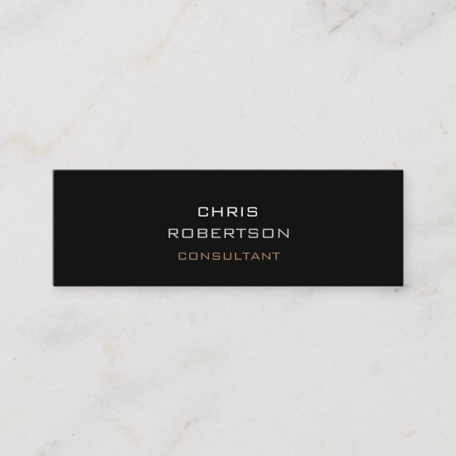 Slim Trendy Black Grey Attractive Business Card (Front)