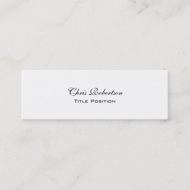 Slim Trendy Black White Charming Business Card (Front)