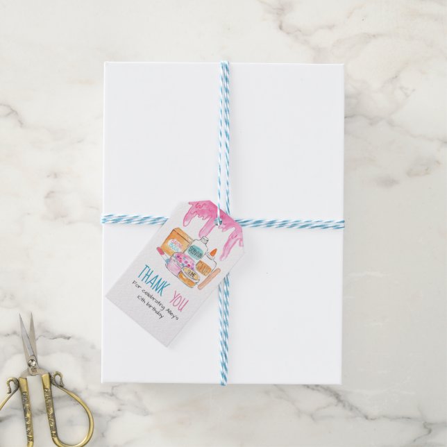 Slime birthday birthday party favour tag (With Twine)