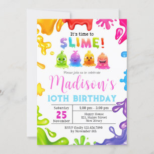 Slime Birthday Invitation
