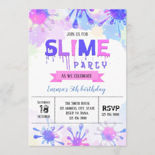 Slime birthday invitation