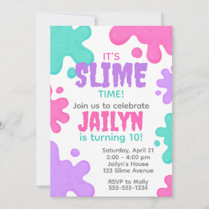 Slime Birthday Invitation