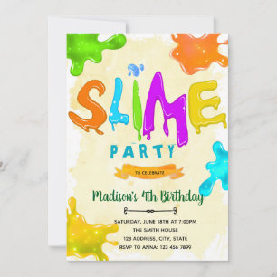 Slime birthday invitation